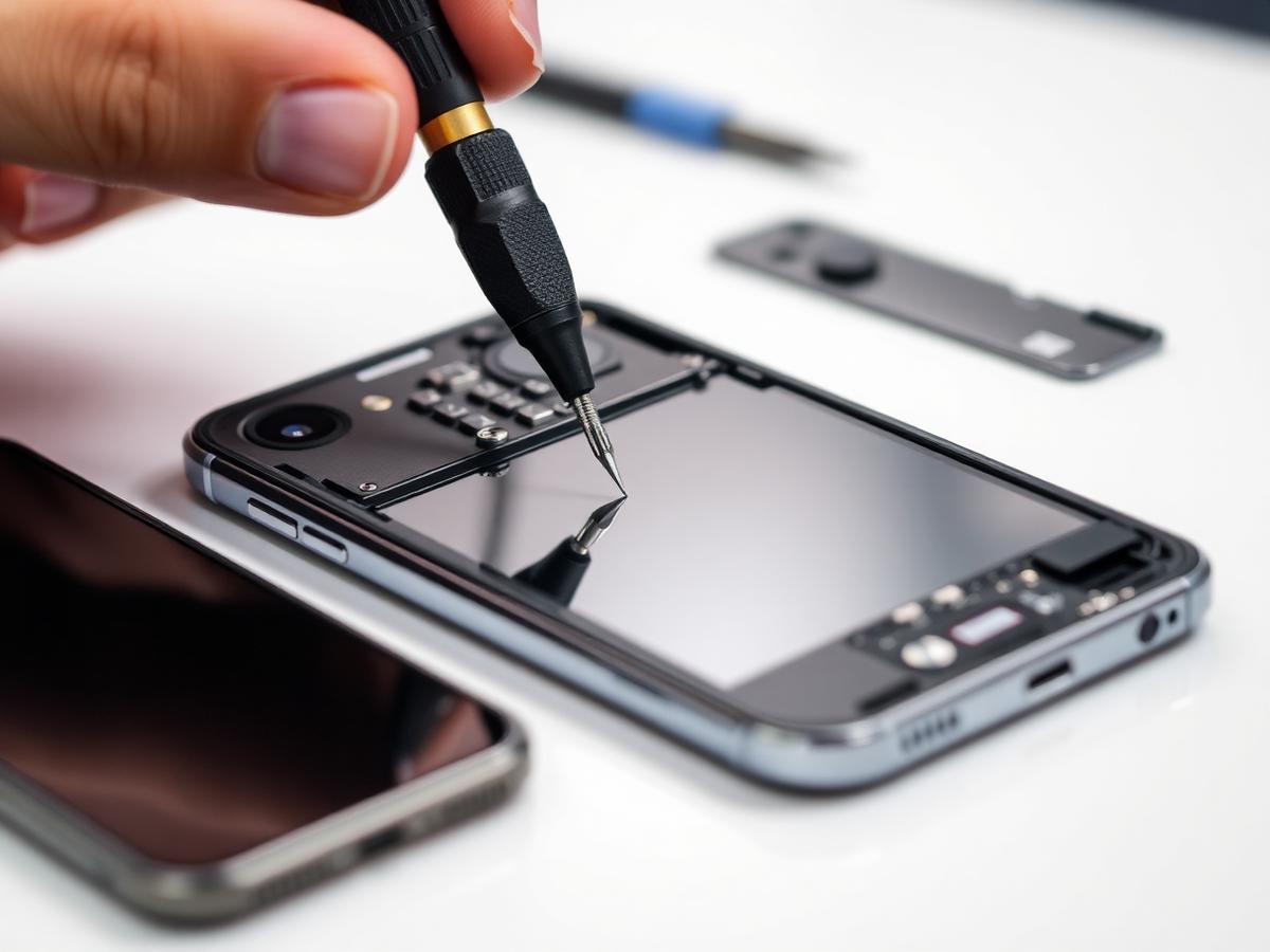 iPhone screen replacement at the Phone Shop Ormskirk workbench